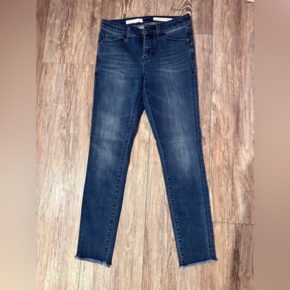 Pilcro and the Letterpress ‘Script’ Mid Rise Dark Wash Skinny Jeans Sz 26, EUC - Picture 3 of 7